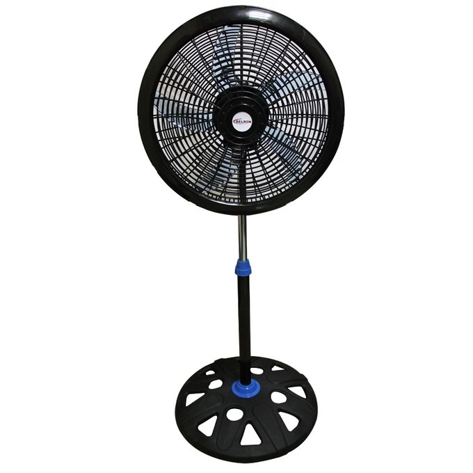 2 x Delron 18B Round Base Standing Fan Blue