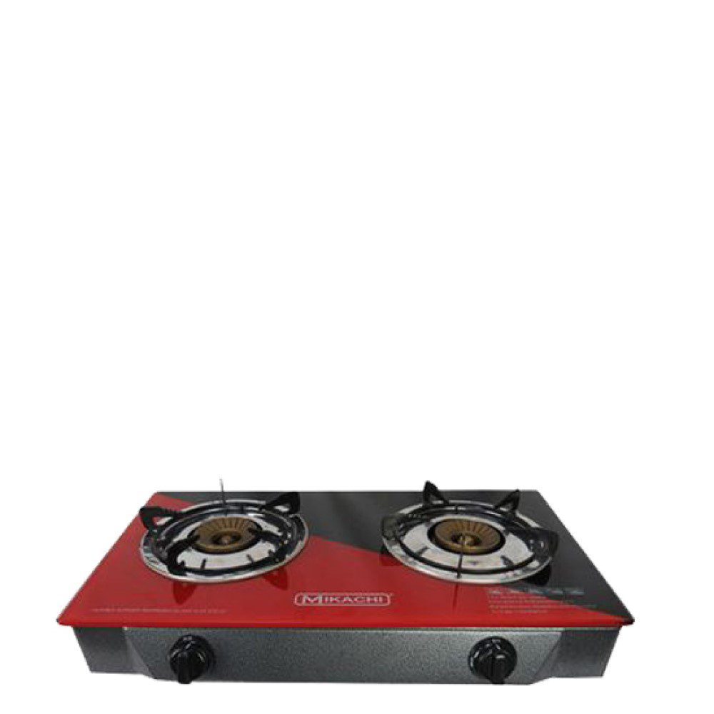 MIKACHI 2 Burner Glass Table Top Gas Cooker MIK-013B